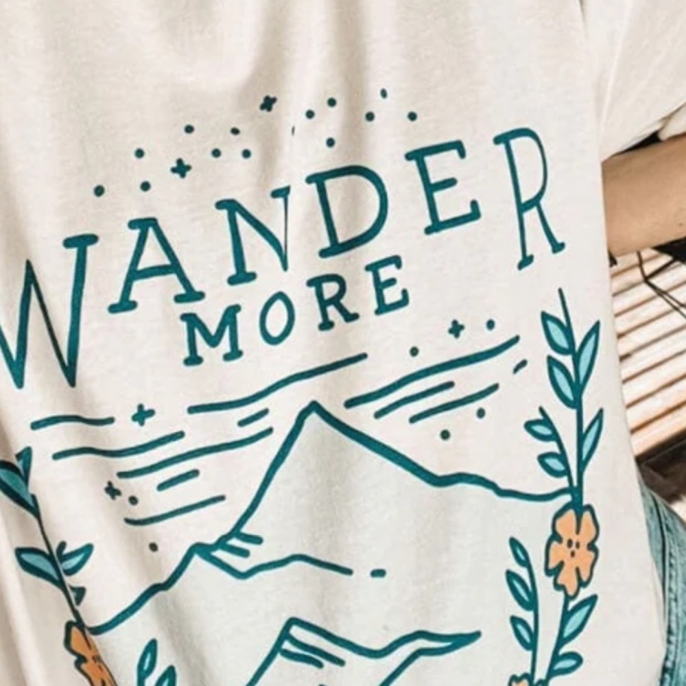 Comfort Colors Wander More Graphic T-Shirt Garment Dyed 100% Ring-Spun Cotton